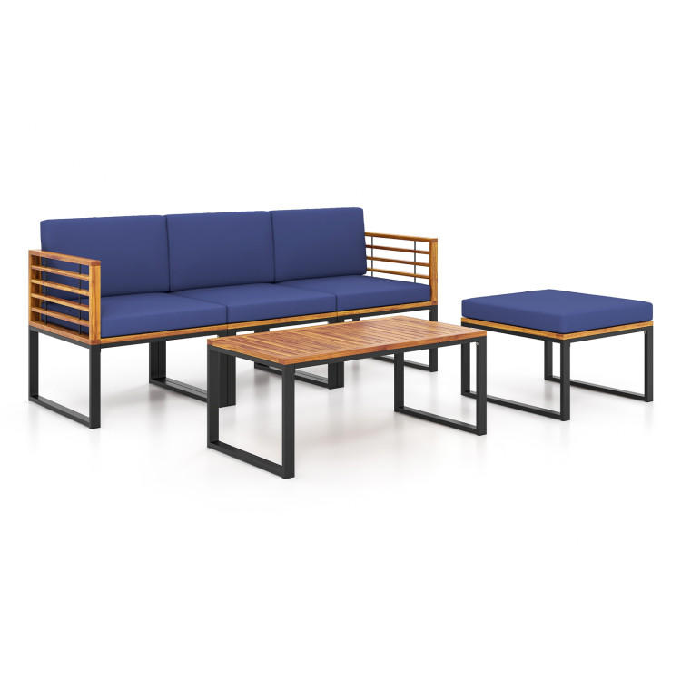 5_Piece_Patio_Acacia_Wood_Chair_Set_with_Ottoman_and_Coffee_Table_Navy-3