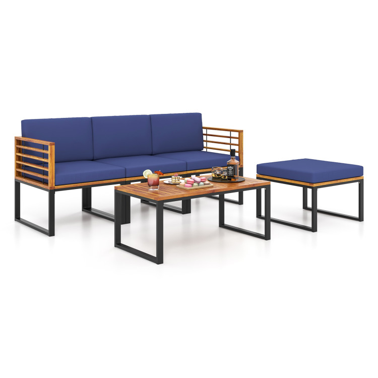 5_Piece_Patio_Acacia_Wood_Chair_Set_with_Ottoman_and_Coffee_Table_Navy-4